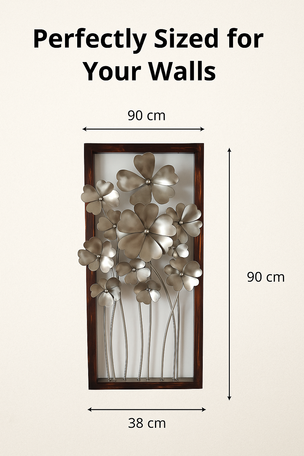 Elegant Metallic Floral Wall Decor Art | Modern Iron Wall Hanging